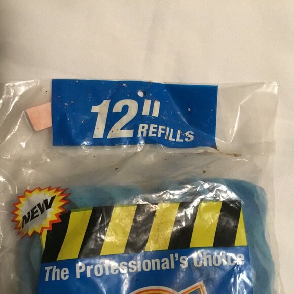 Roll-O-Matic 2 Pack GROOVED 12” Sponge Mop Head Refills Waves NOS - Picture 2 of 3